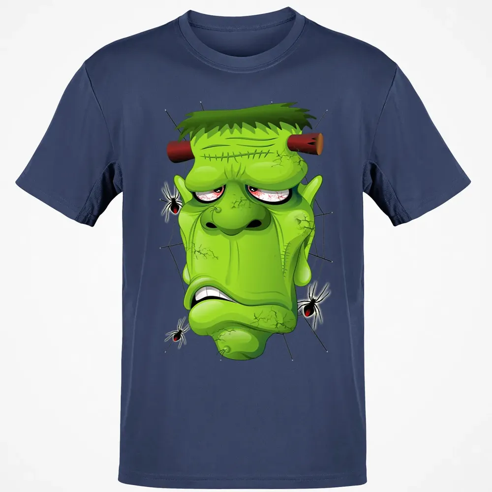 Frankenstein Ugly Portrait and Spiders Classic Unisex T-Shirt - 8