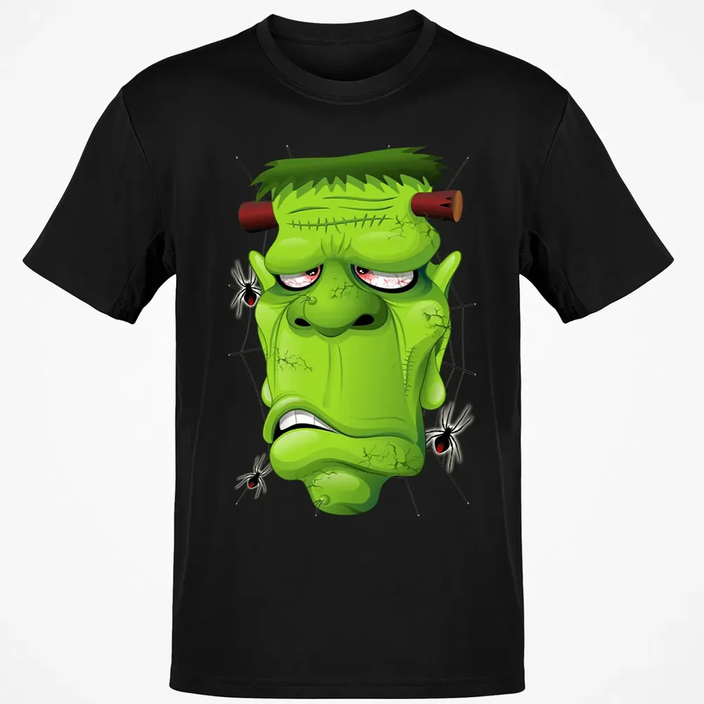 Frankenstein Ugly Portrait and Spiders Classic Unisex T-Shirt - 2