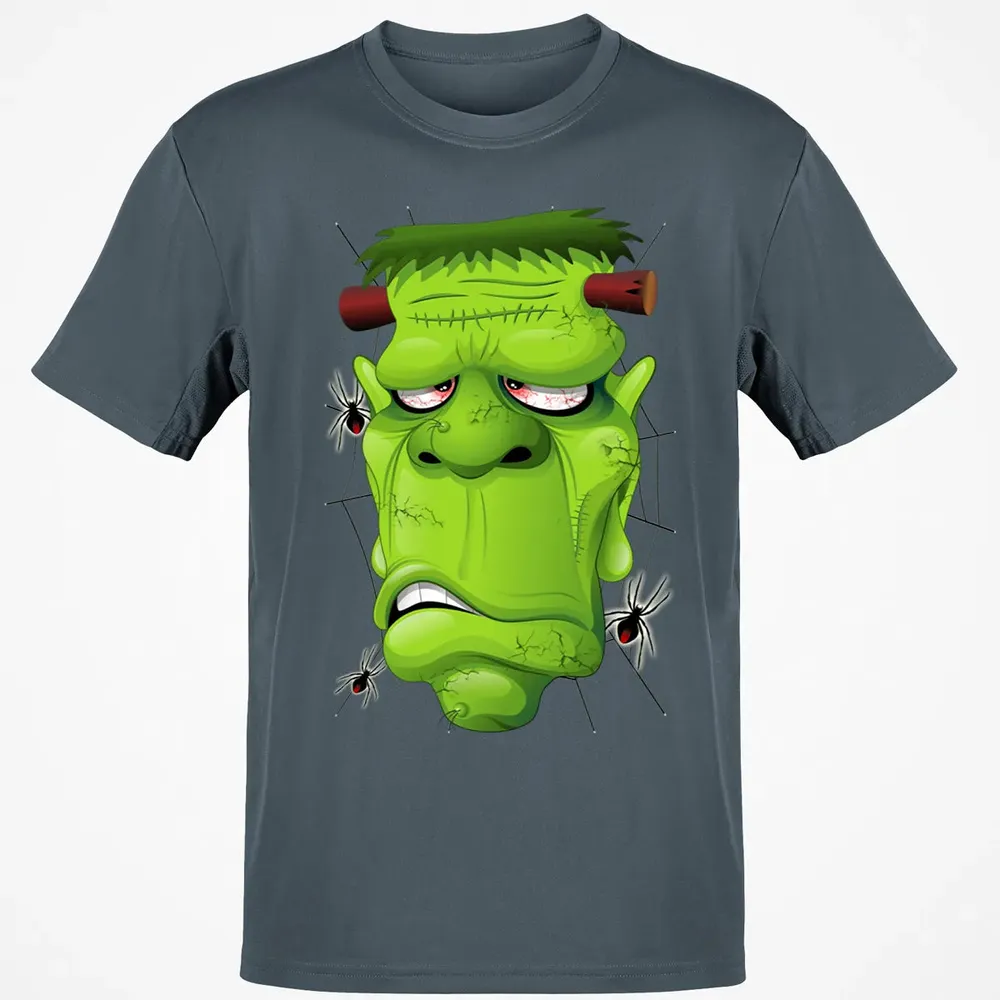 Frankenstein Ugly Portrait and Spiders Classic Unisex T-Shirt - 4