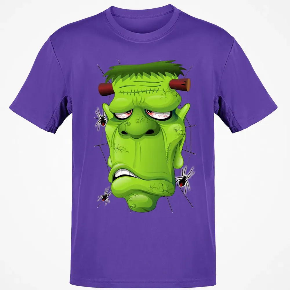 Frankenstein Ugly Portrait and Spiders Classic Unisex T-Shirt - 10