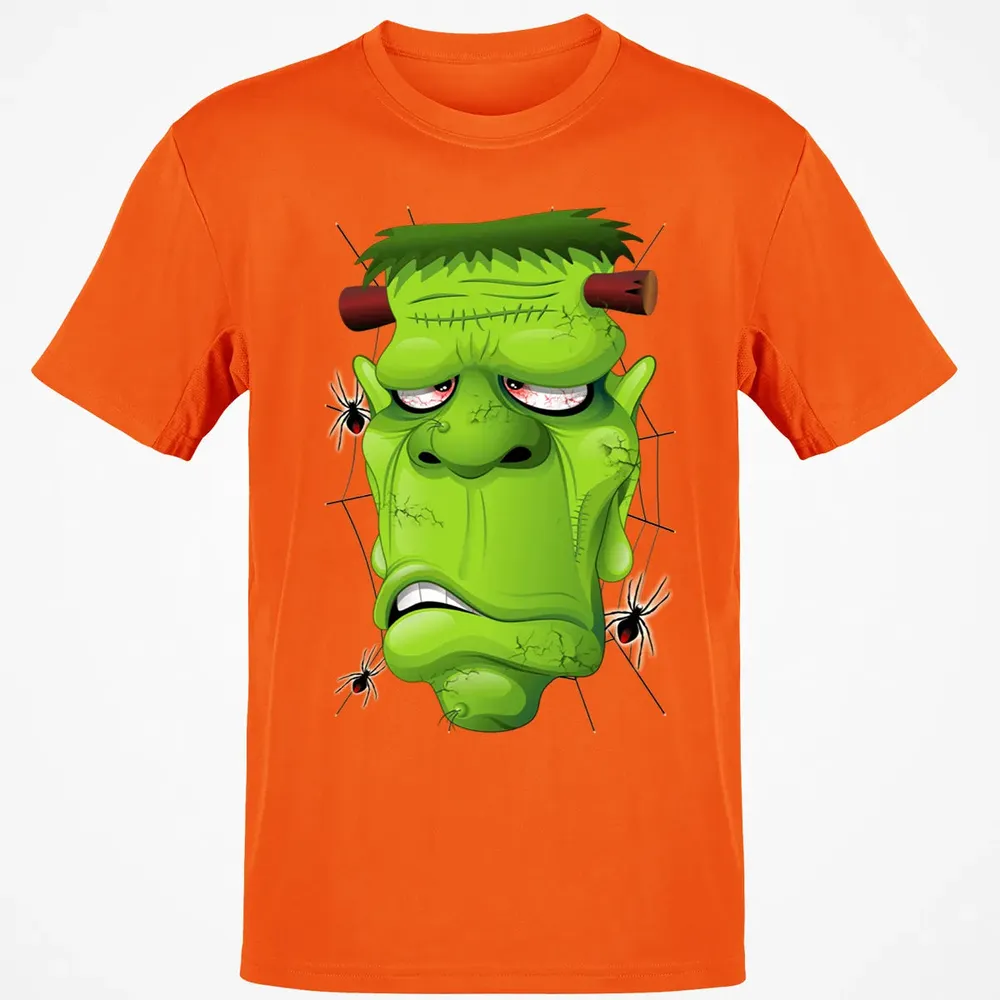 Frankenstein Ugly Portrait and Spiders Classic Unisex T-Shirt - 9