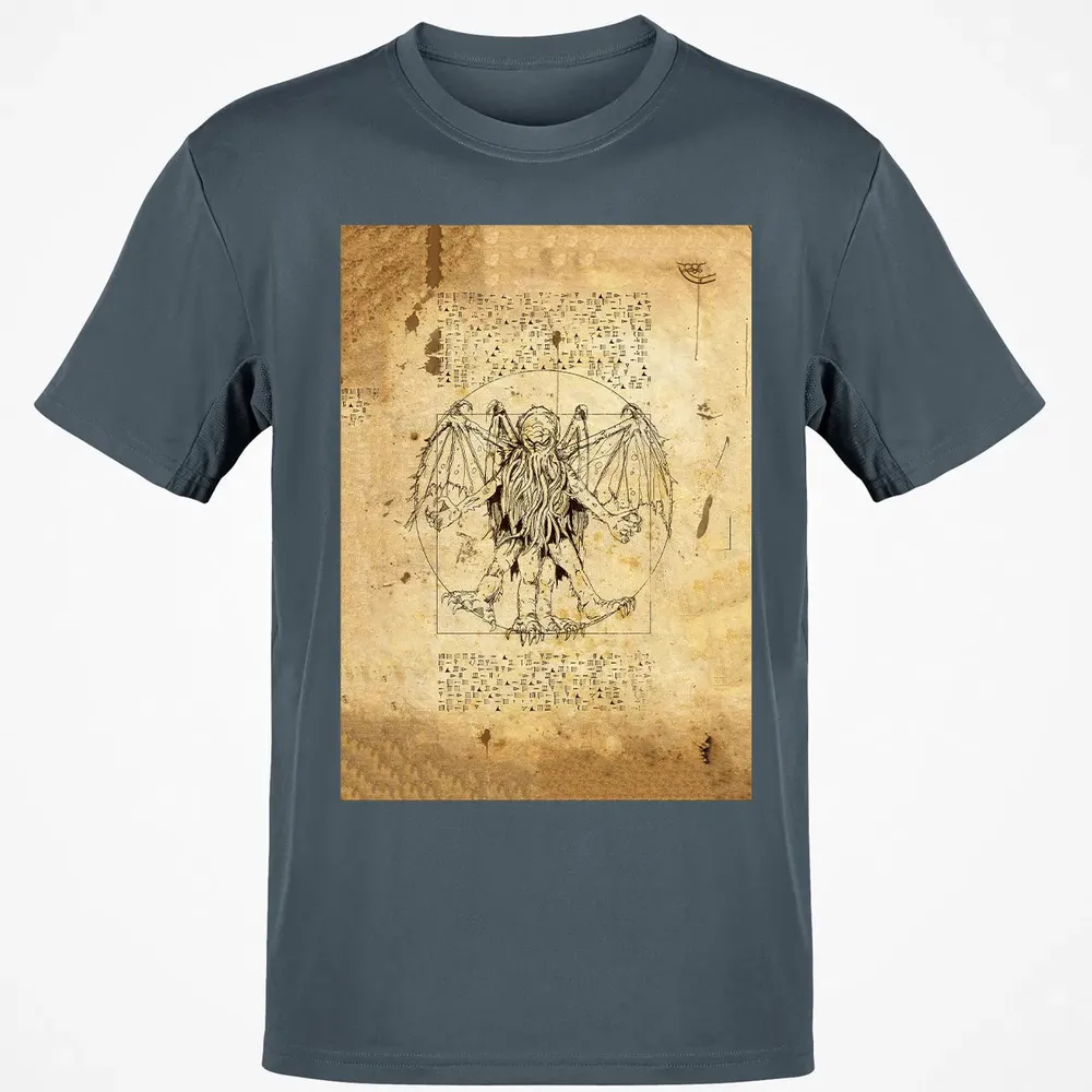 Cthulhu Vitruvian Classic Unisex T-Shirt - 4