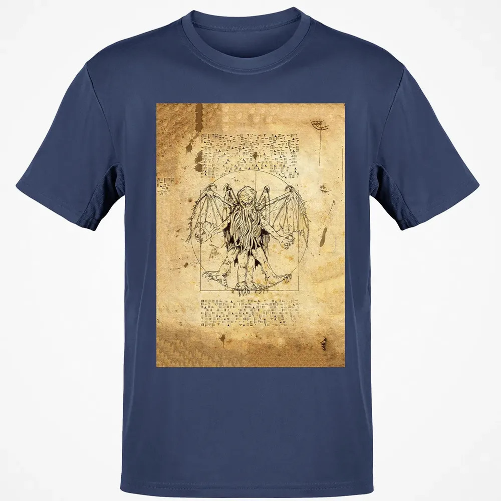 Cthulhu Vitruvian Classic Unisex T-Shirt - 8