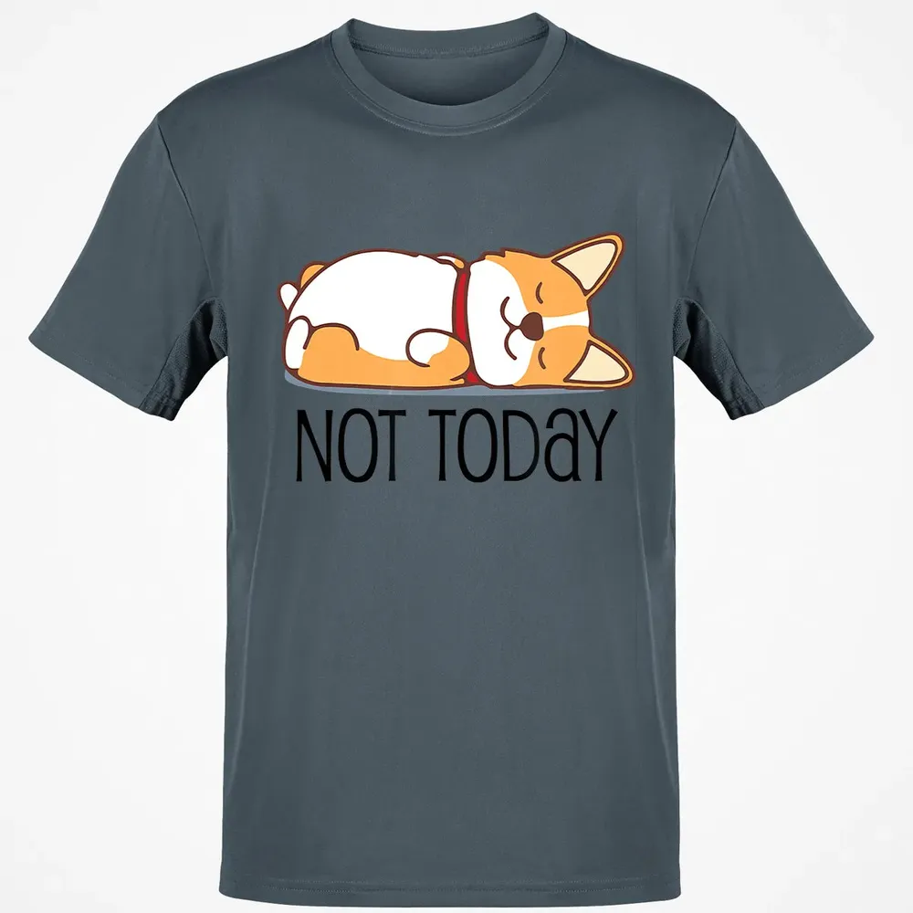 Cute Corgi Gift Funny Dog Lover Not Today Lazy Animal Classic Unisex T-Shirt - 4