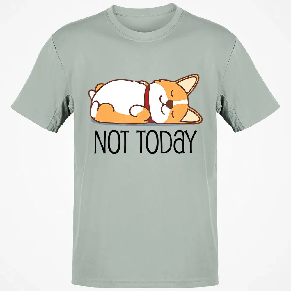 Cute Corgi Gift Funny Dog Lover Not Today Lazy Animal Classic Unisex T-Shirt - 3