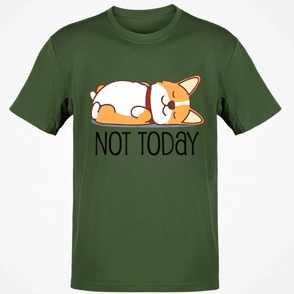 Cute Corgi Gift Funny Dog Lover Not Today Lazy Animal Classic Unisex T-Shirt - 7