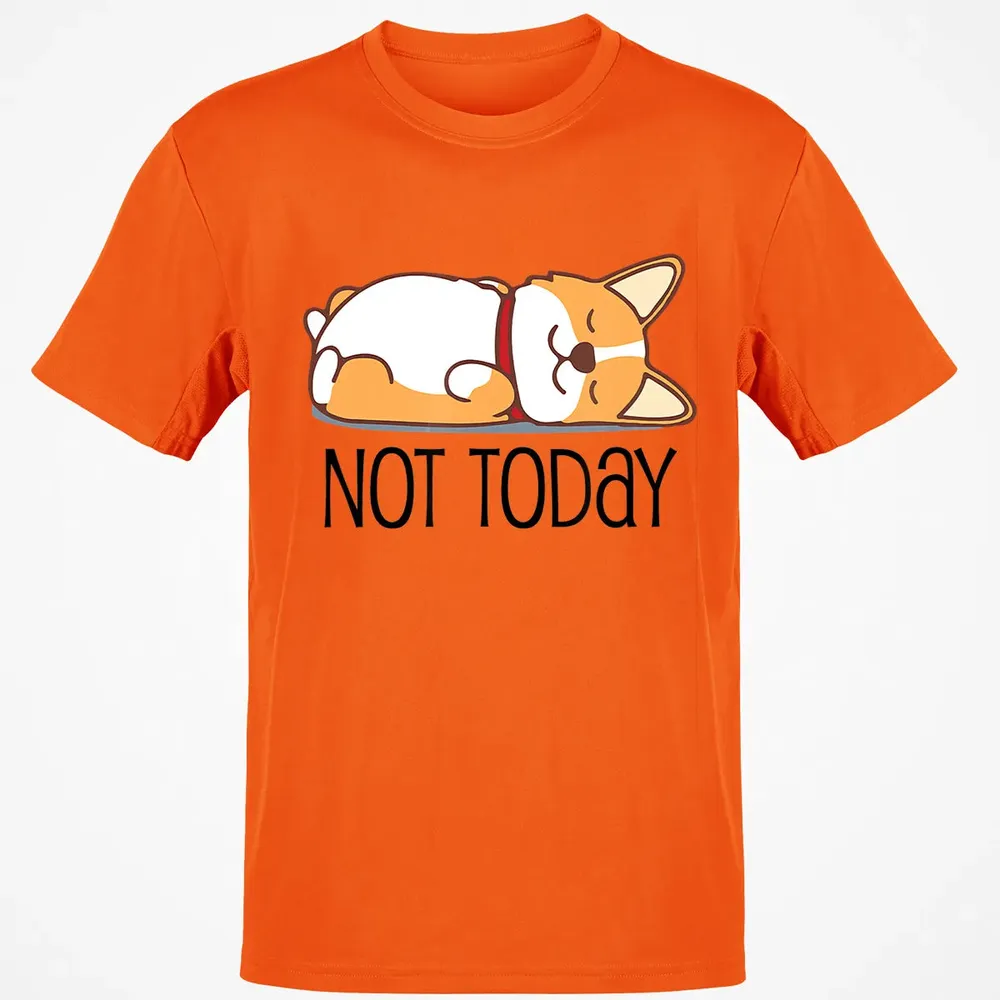 Cute Corgi Gift Funny Dog Lover Not Today Lazy Animal Classic Unisex T-Shirt - 9