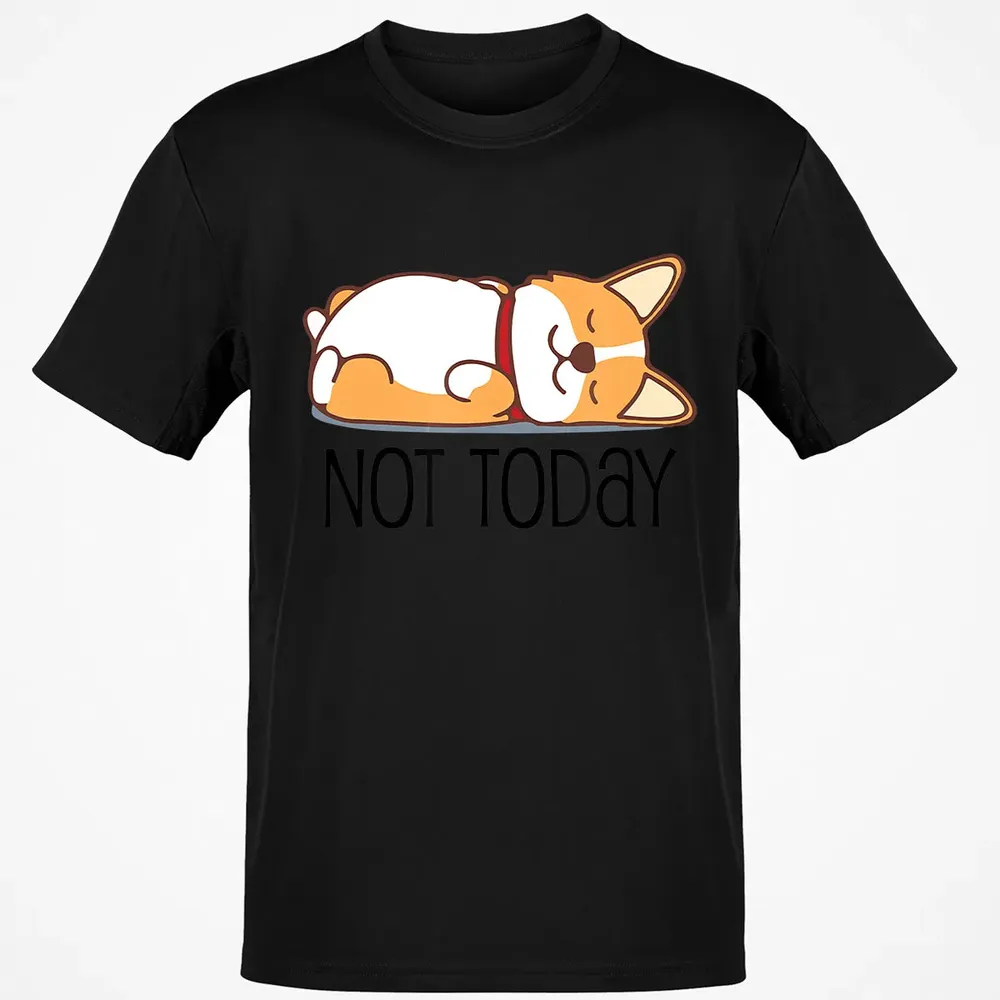 Cute Corgi Gift Funny Dog Lover Not Today Lazy Animal Classic Unisex T-Shirt - 2