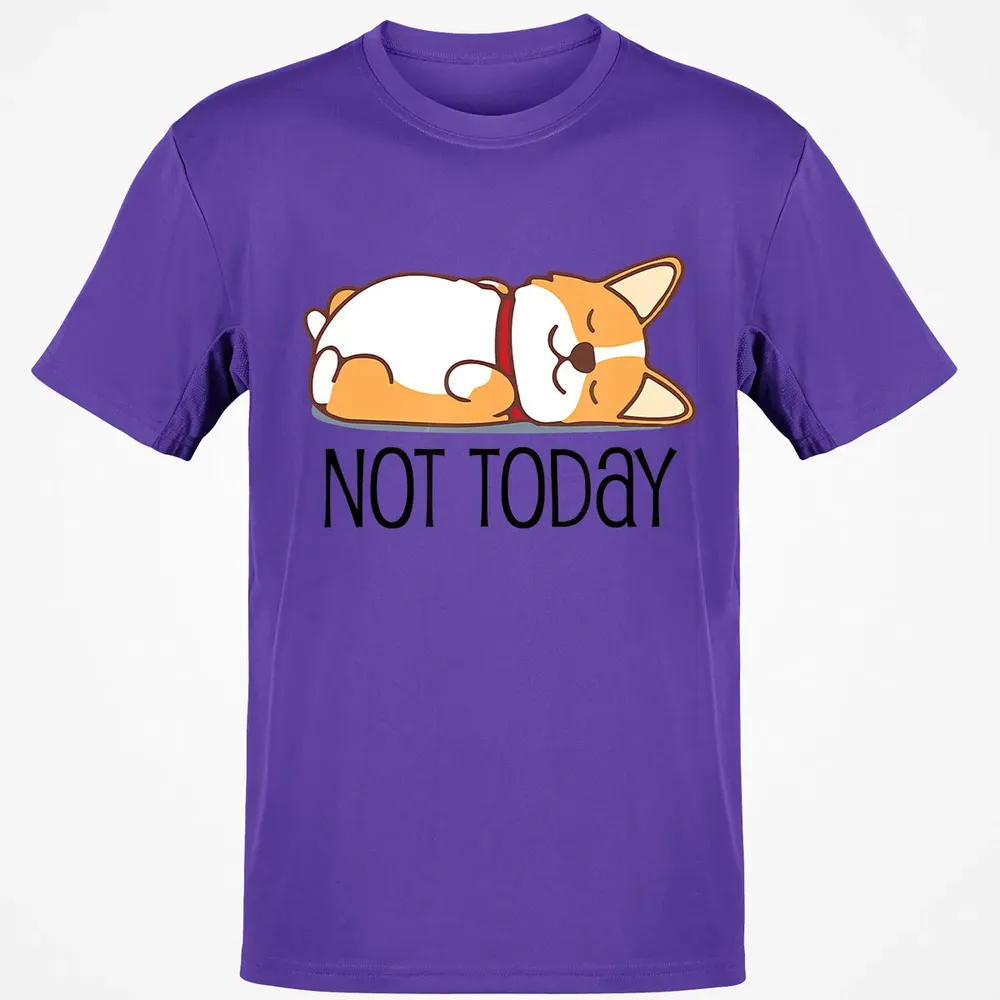 Cute Corgi Gift Funny Dog Lover Not Today Lazy Animal Classic Unisex T-Shirt - 10