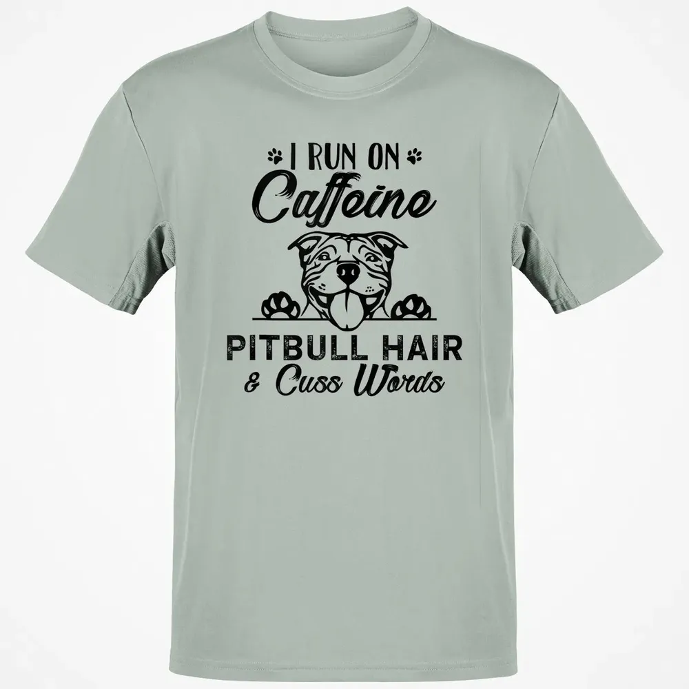 I Run On Caffeine Pitbull Hair And Cuss Words Classic Unisex T-Shirt - 3