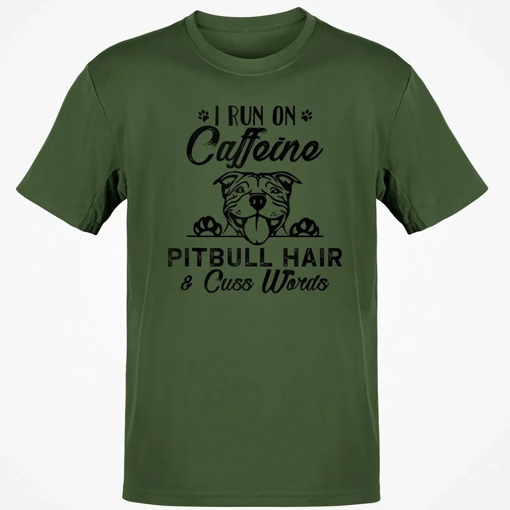 I Run On Caffeine Pitbull Hair And Cuss Words Classic Unisex T-Shirt - 7