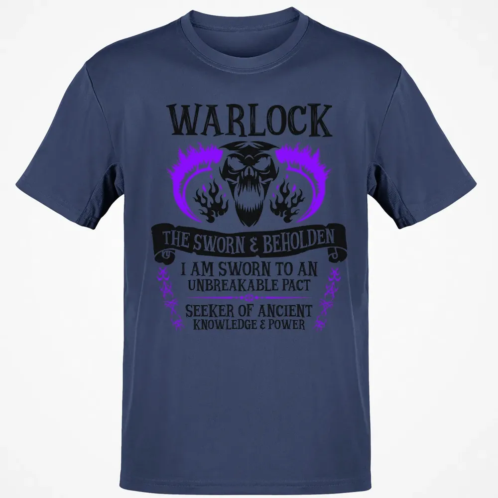 WARLOCK, THE SWORN AND BEHOLDEN (Black Text) Classic Unisex T-Shirt - 8