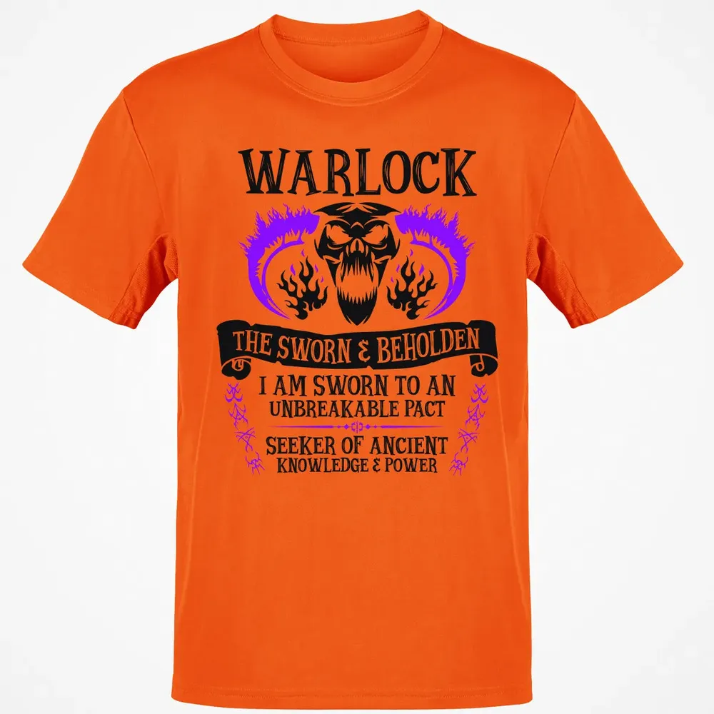 WARLOCK, THE SWORN AND BEHOLDEN (Black Text) Classic Unisex T-Shirt - 9
