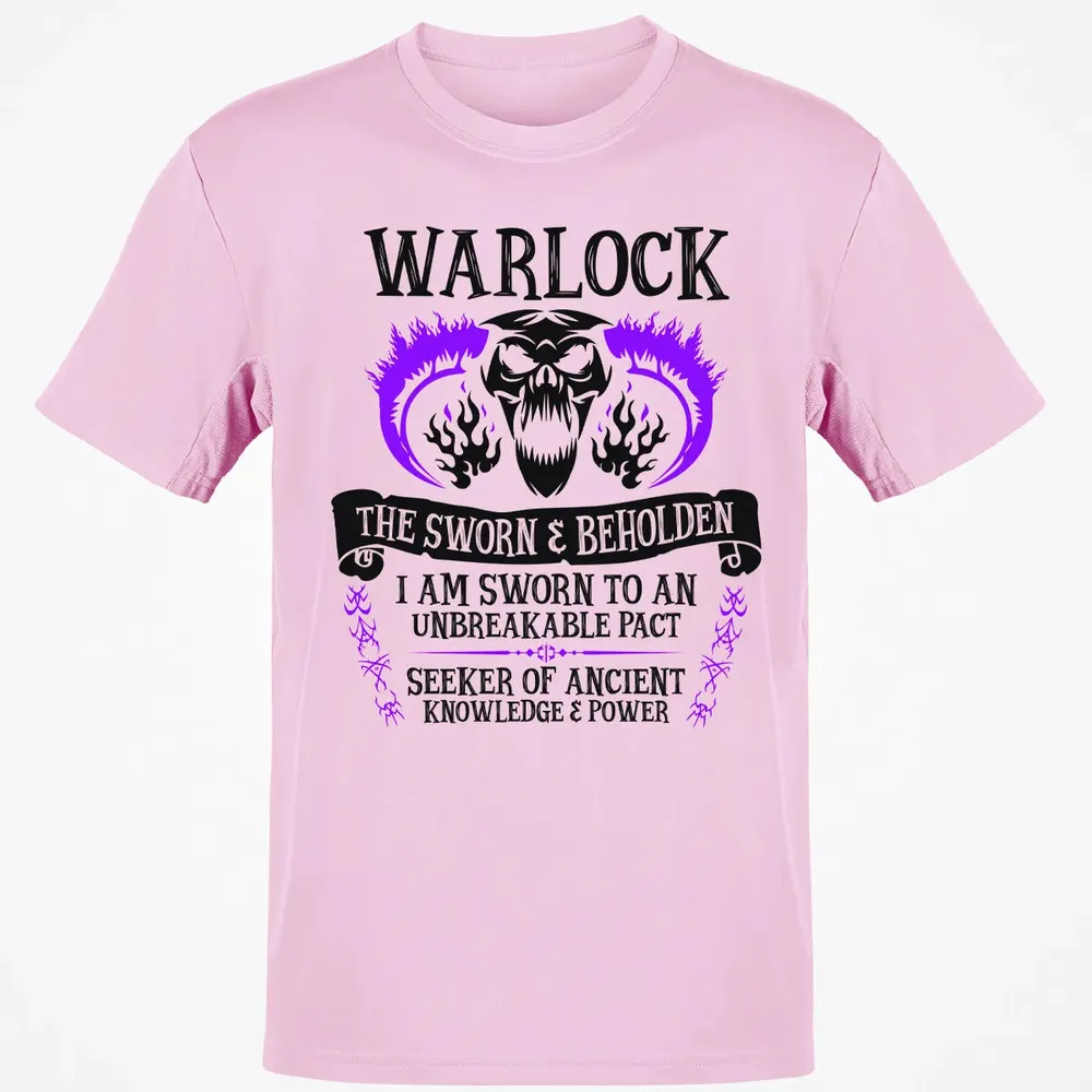 WARLOCK, THE SWORN AND BEHOLDEN (Black Text) Classic Unisex T-Shirt - 6