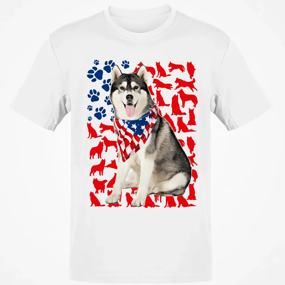 Husky 4th Of July Classic Unisex T-Shirt - 13
