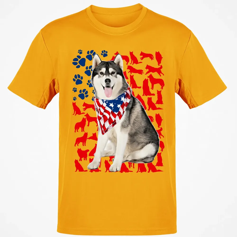 Husky 4th Of July Classic Unisex T-Shirt - 5
