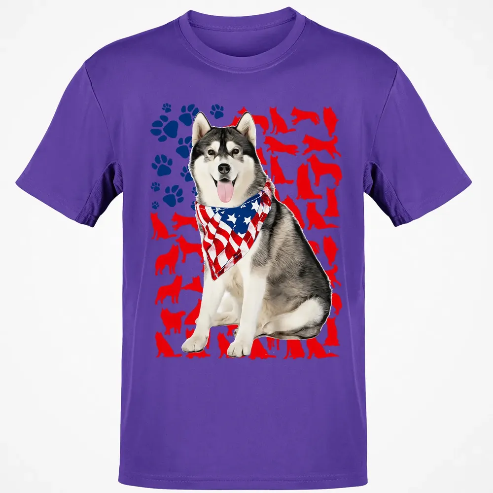 Husky 4th Of July Classic Unisex T-Shirt - 10