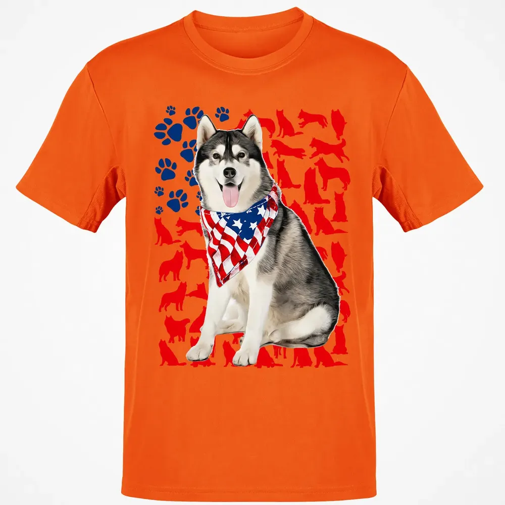 Husky 4th Of July Classic Unisex T-Shirt - 9