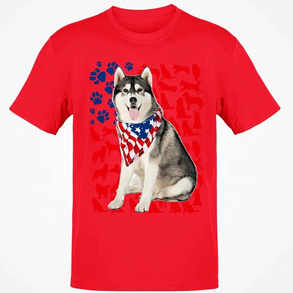 Husky 4th Of July Classic Unisex T-Shirt - 11