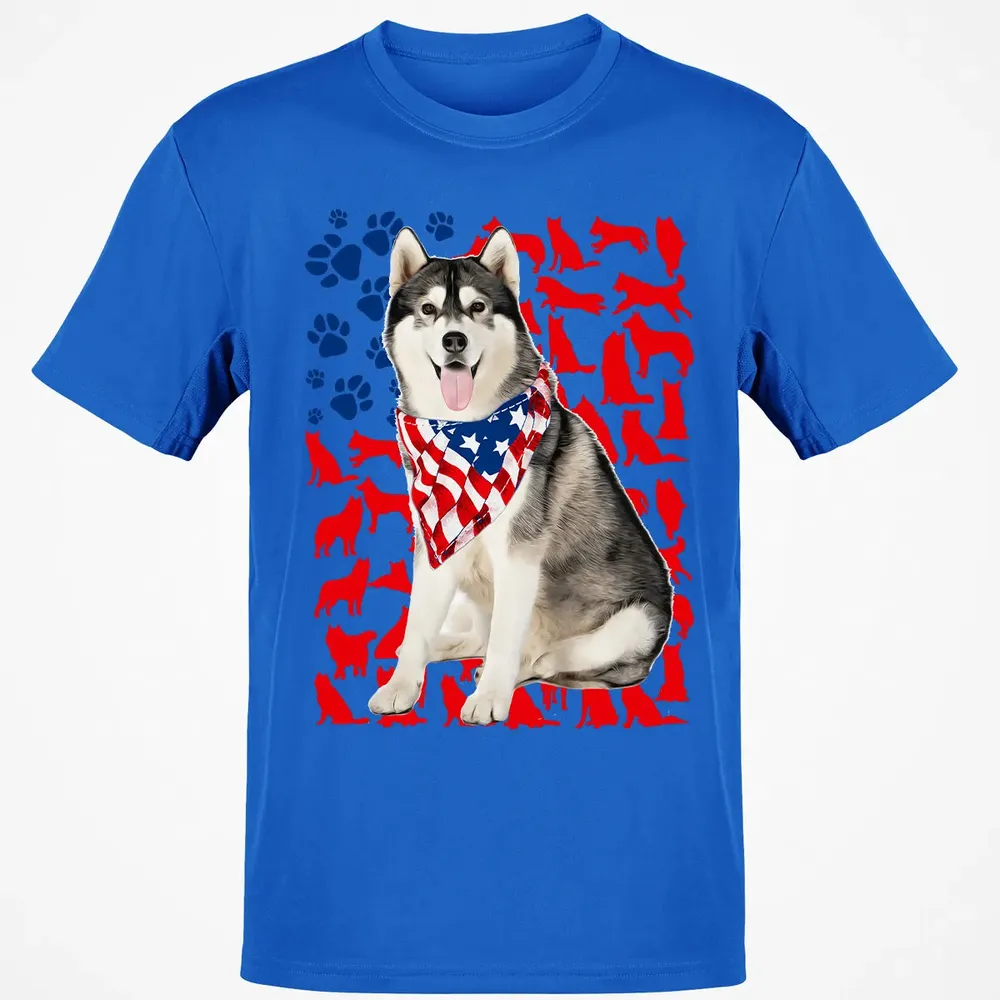Husky 4th Of July Classic Unisex T-Shirt - 12