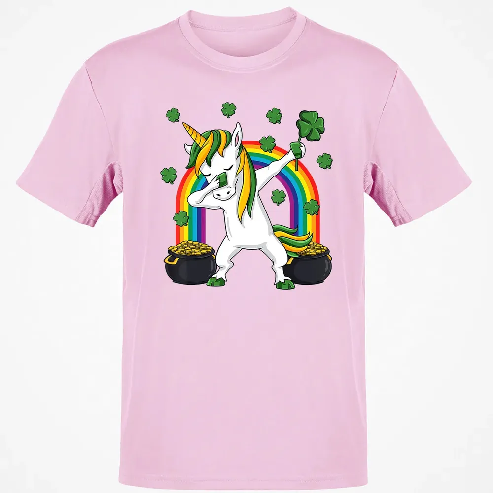 Dabbing Unicorn St Patricks Day Irish Dab Girls Kids Classic Unisex T-Shirt - 6