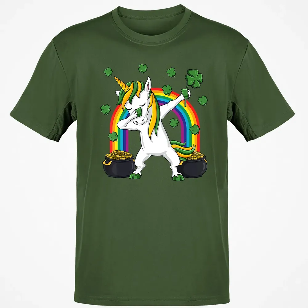 Dabbing Unicorn St Patricks Day Irish Dab Girls Kids Classic Unisex T-Shirt - 7