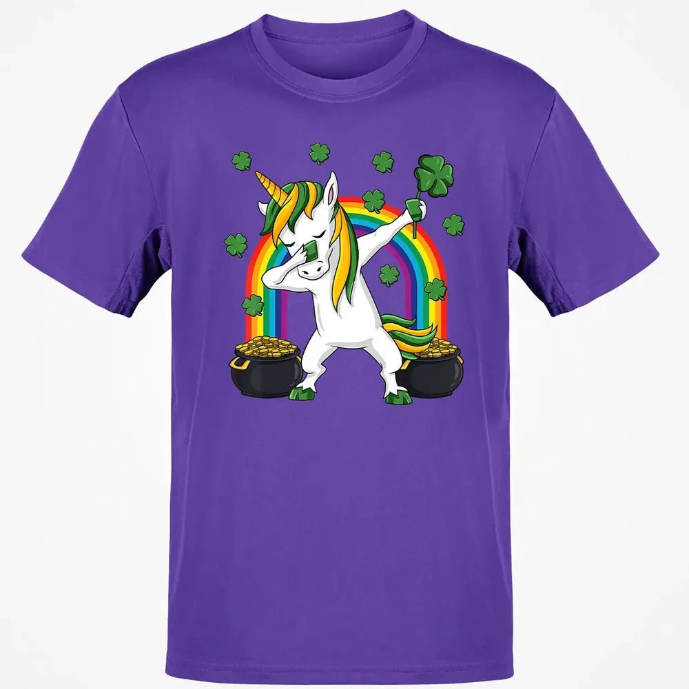 Dabbing Unicorn St Patricks Day Irish Dab Girls Kids Classic Unisex T-Shirt - 10