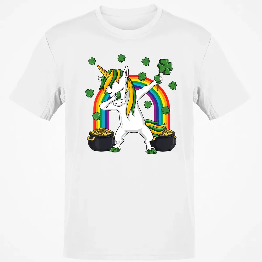 Dabbing Unicorn St Patricks Day Irish Dab Girls Kids Classic Unisex T-Shirt - 13