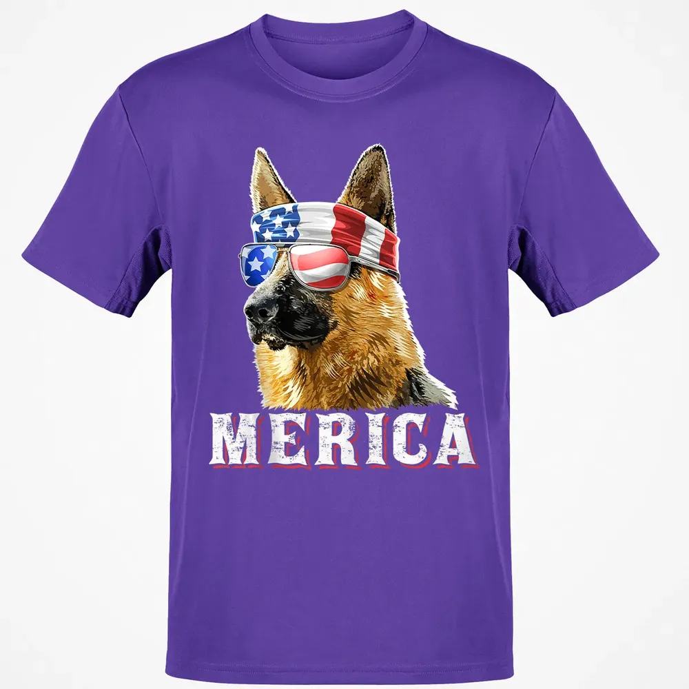 Merica German Shepherd Dog 4th of July American Flag Bandana Classic Unisex T-Shirt - 10