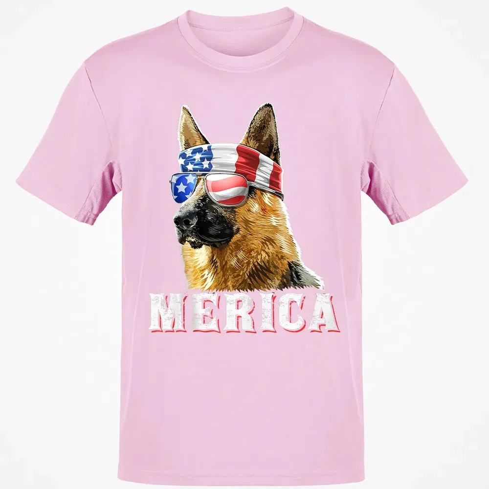 Merica German Shepherd Dog 4th of July American Flag Bandana Classic Unisex T-Shirt - 6