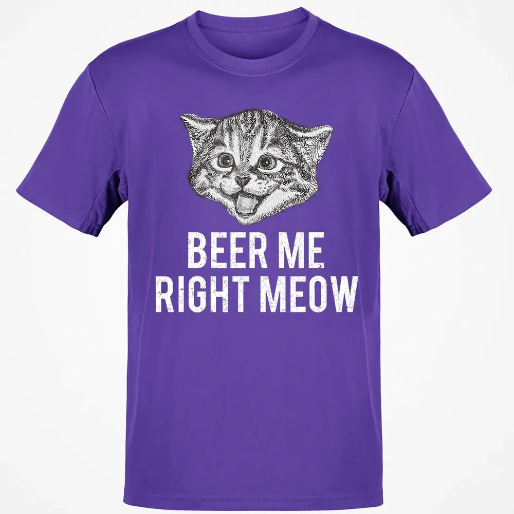 Beer Me Right Meow Cute Cat Drinking Pun Funny Gift Classic Unisex T-Shirt - 10