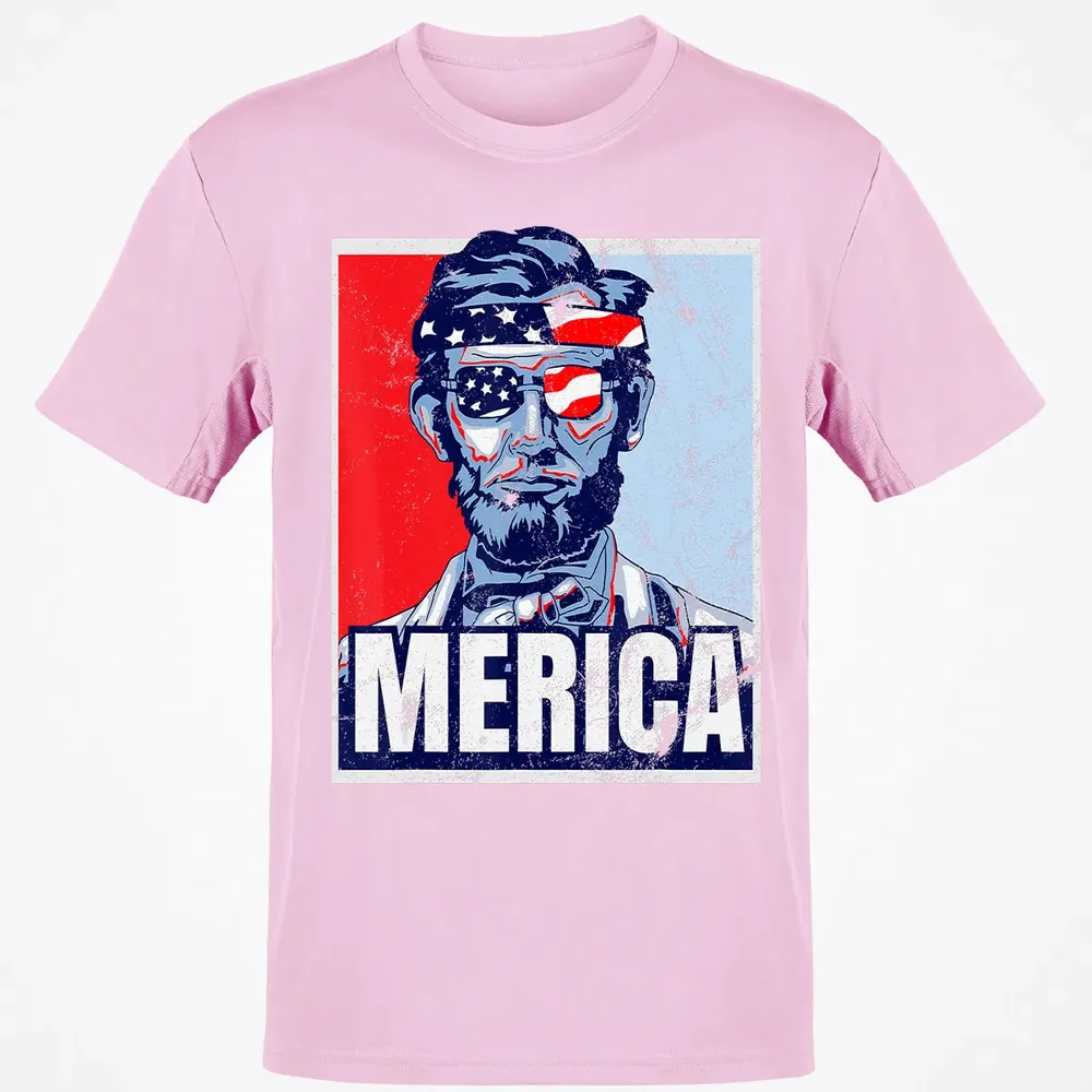 Abraham Lincoln  4th Of July  Merica USA Flag Gift Classic Unisex T-Shirt - 6