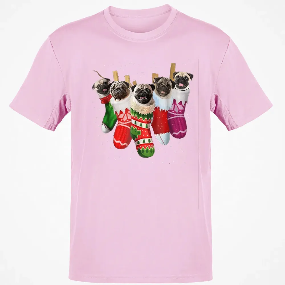 Pug Christmas Socks Funny s Xmas Vintage Cute Gift Classic Unisex T-Shirt - 6