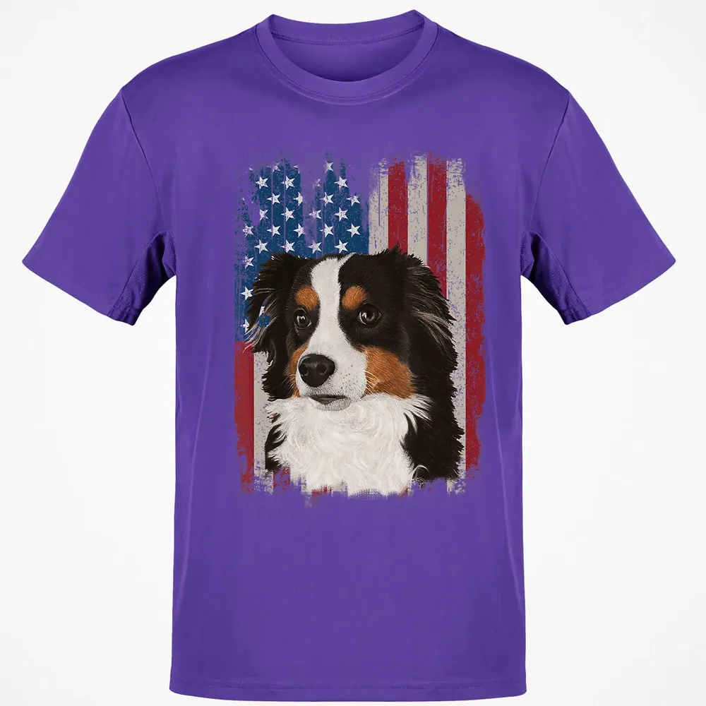 Australian Shepherd American Flag 4th Of July T Gifts Classic Unisex T-Shirt - 10