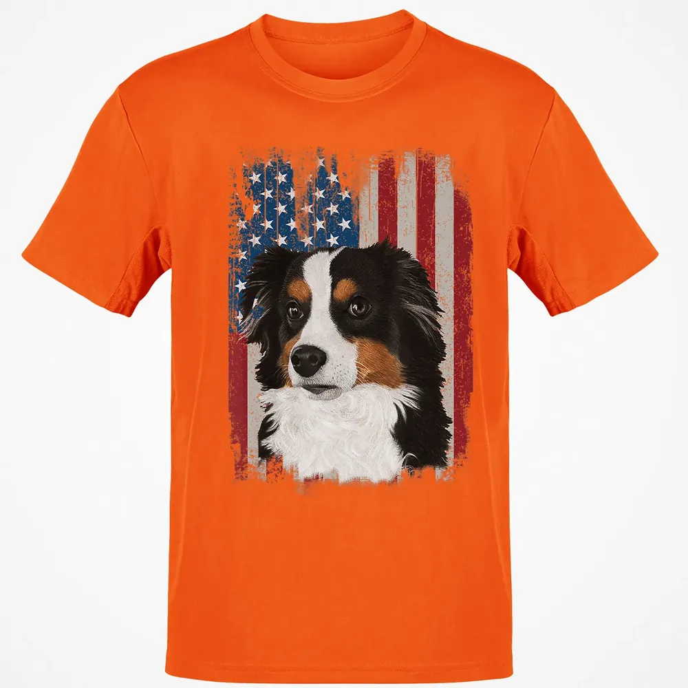 Australian Shepherd American Flag 4th Of July T Gifts Classic Unisex T-Shirt - 9