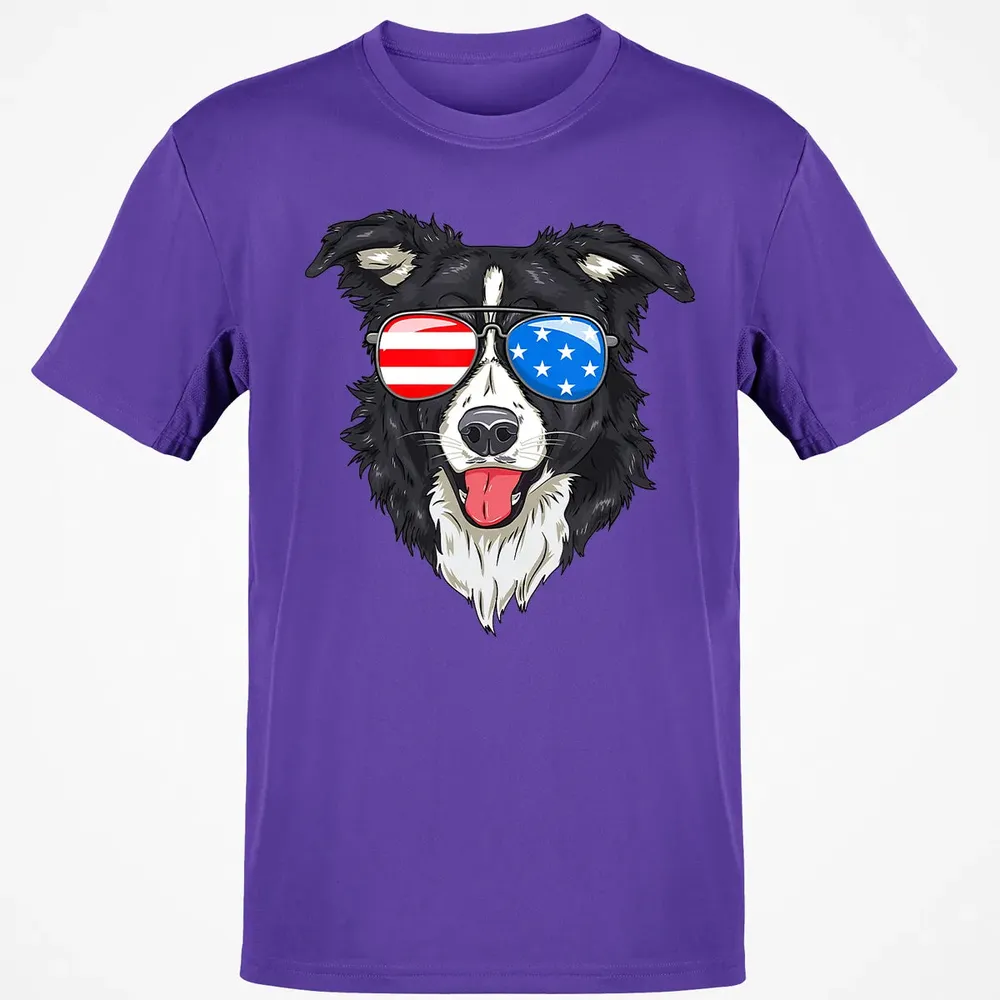 Border Collie Lover Patriotic Dog 4th of July American Gift Classic Unisex T-Shirt - 10