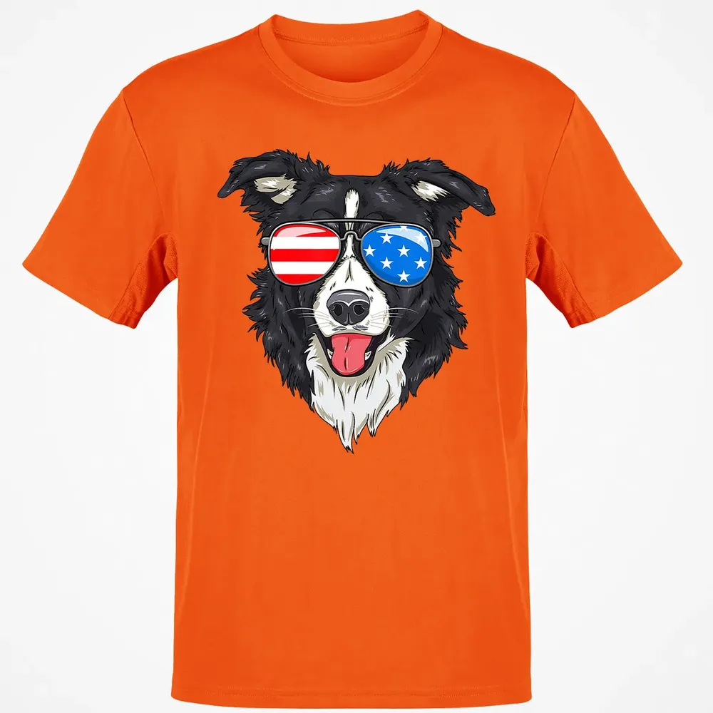 Border Collie Lover Patriotic Dog 4th of July American Gift Classic Unisex T-Shirt - 9