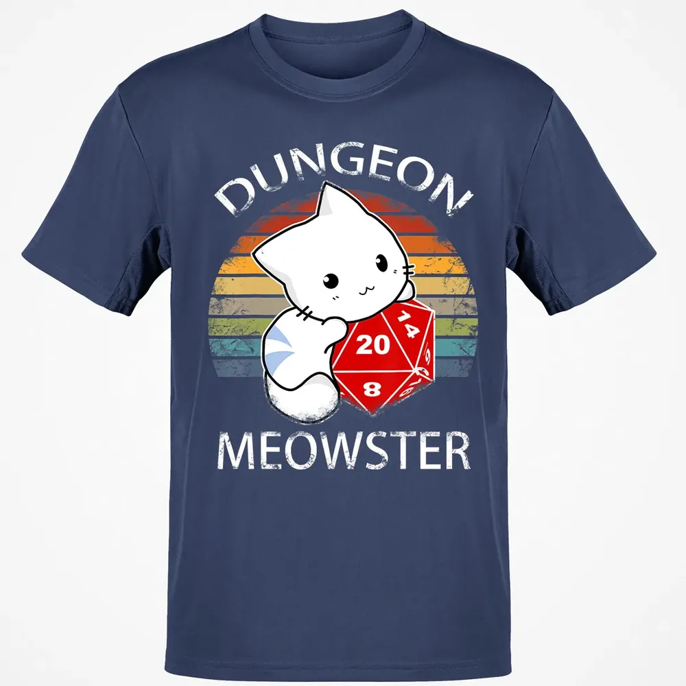 Dungeon Meowster Funny Nerdy Gamer Cat D20 RPG Classic Unisex T-Shirt - 8