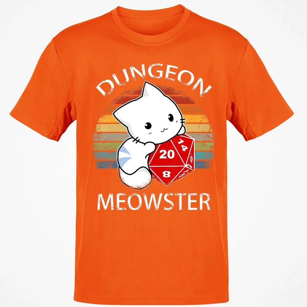 Dungeon Meowster Funny Nerdy Gamer Cat D20 RPG Classic Unisex T-Shirt - 9