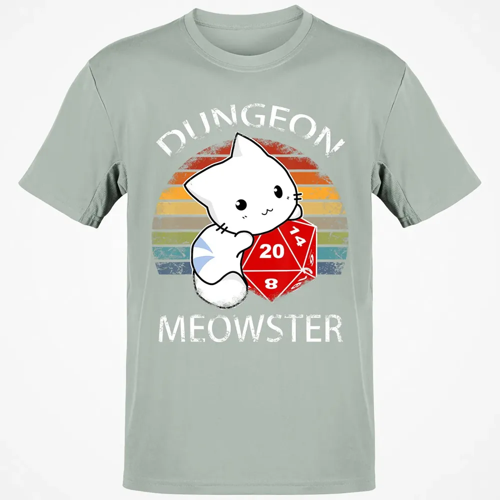 Dungeon Meowster Funny Nerdy Gamer Cat D20 RPG Classic Unisex T-Shirt - 3