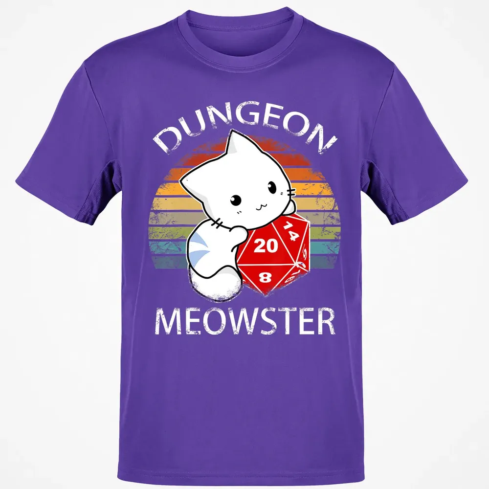 Dungeon Meowster Funny Nerdy Gamer Cat D20 RPG Classic Unisex T-Shirt - 10