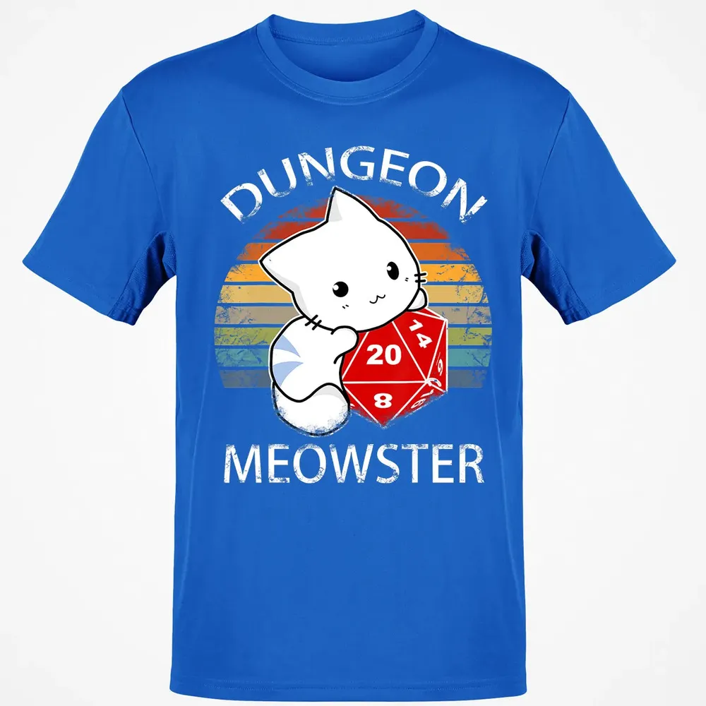 Dungeon Meowster Funny Nerdy Gamer Cat D20 RPG Classic Unisex T-Shirt - 12