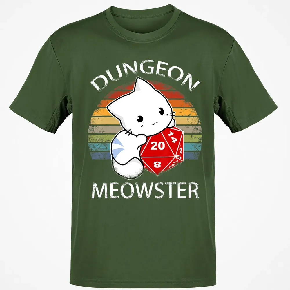 Dungeon Meowster Funny Nerdy Gamer Cat D20 RPG Classic Unisex T-Shirt - 7