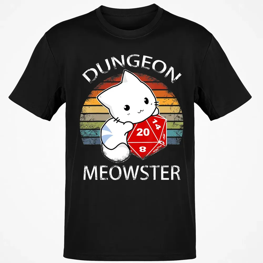 Dungeon Meowster Funny Nerdy Gamer Cat D20 RPG Classic Unisex T-Shirt - 2