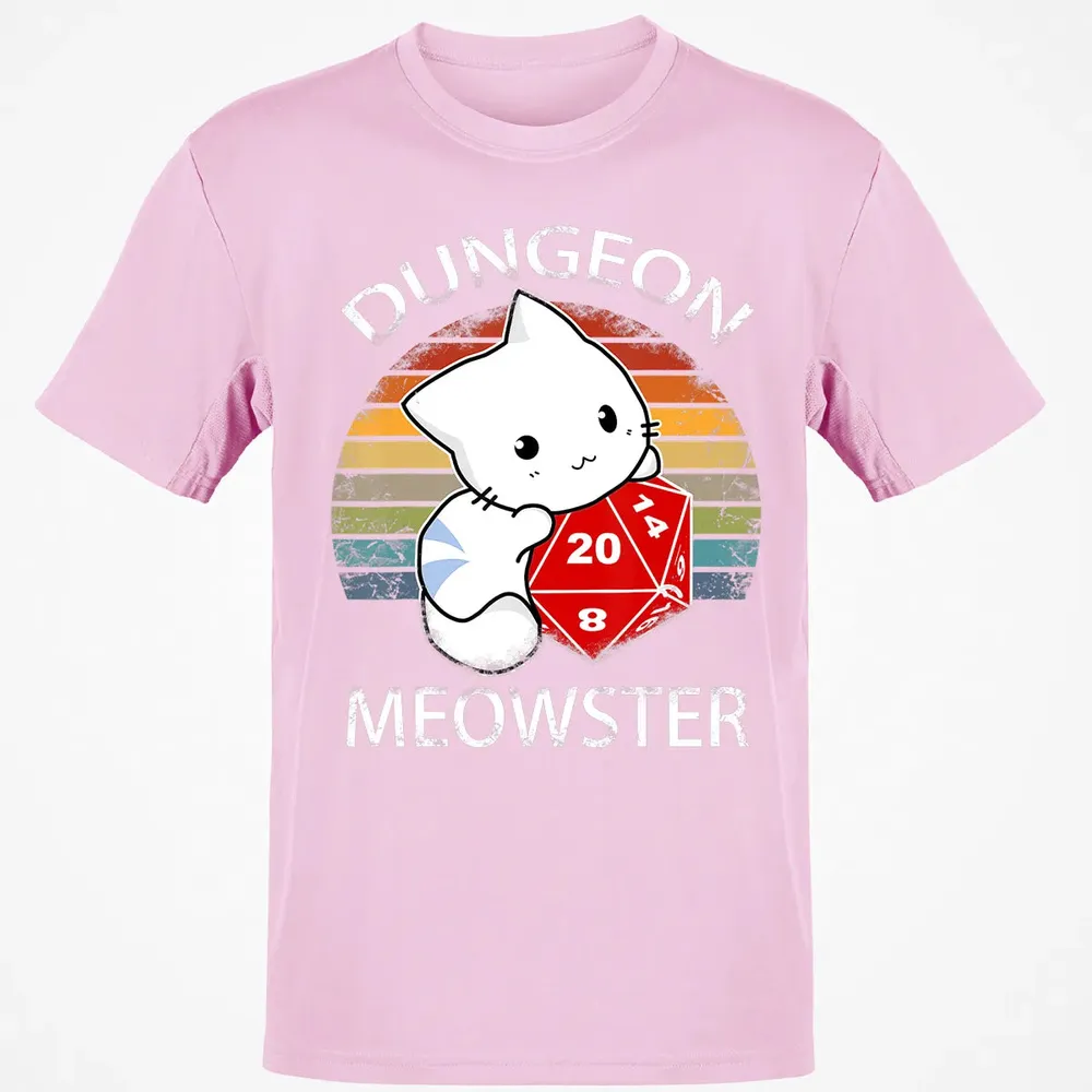 Dungeon Meowster Funny Nerdy Gamer Cat D20 RPG Classic Unisex T-Shirt - 6