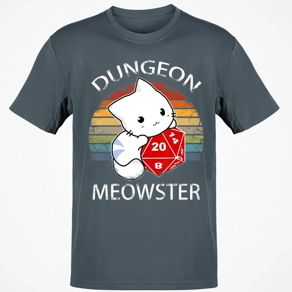 Dungeon Meowster Funny Nerdy Gamer Cat D20 RPG Classic Unisex T-Shirt - 4