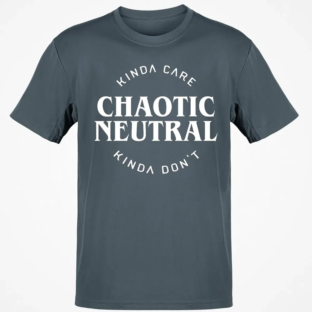 Chaotic Neutral Alignment Kinda Care Kinda Don t Classic Unisex T-Shirt - 4