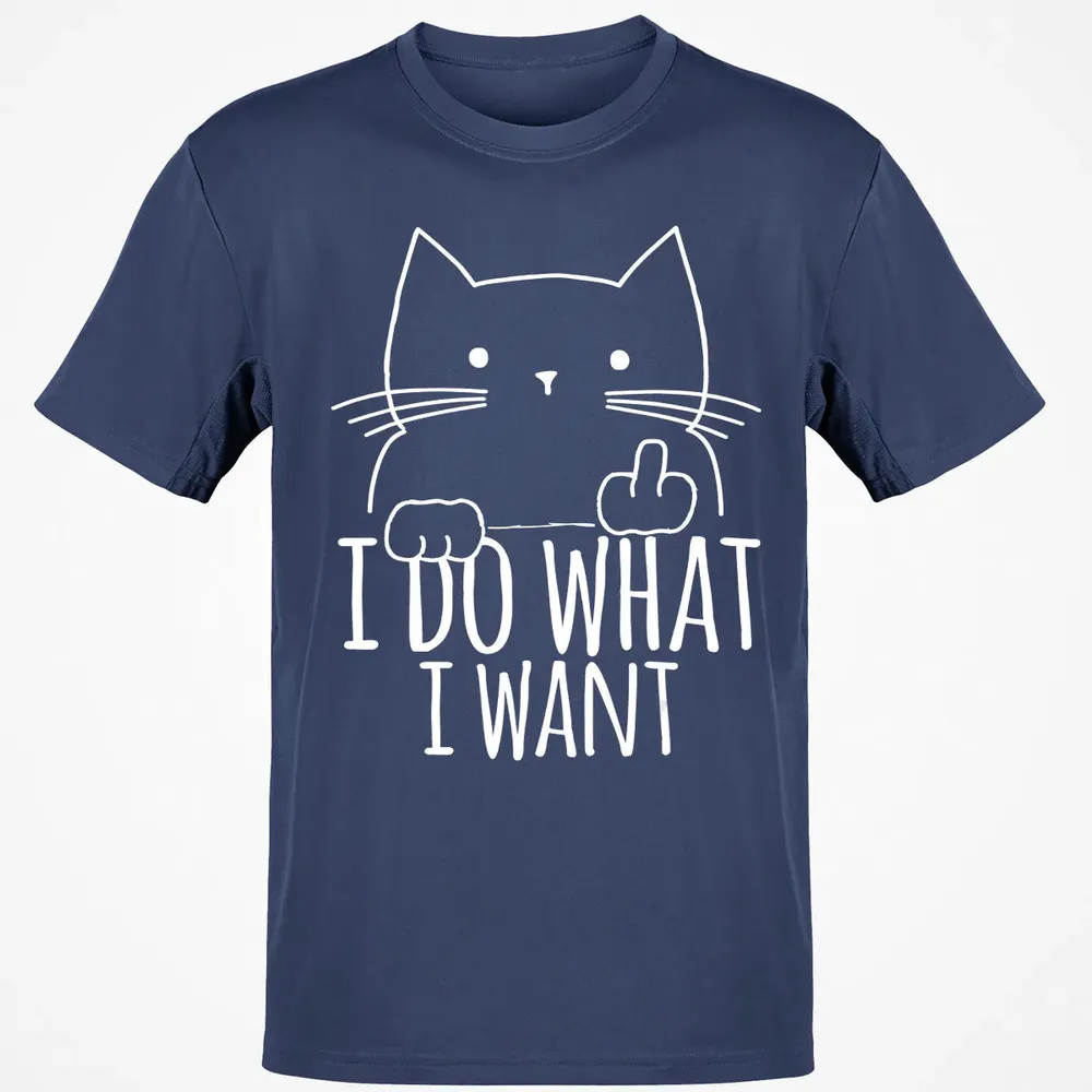 I Do What I Want Cat With Middle Finger Classic Unisex T-Shirt - 8