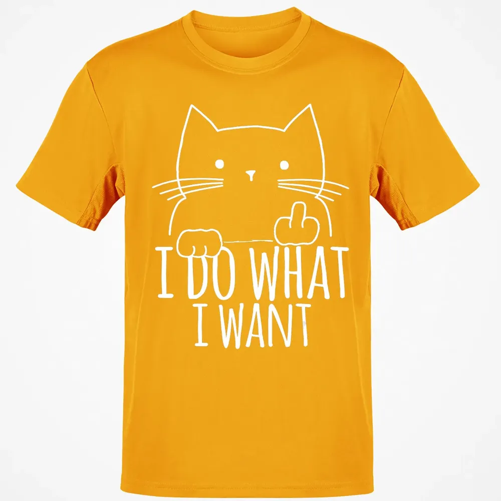 I Do What I Want Cat With Middle Finger Classic Unisex T-Shirt - 5