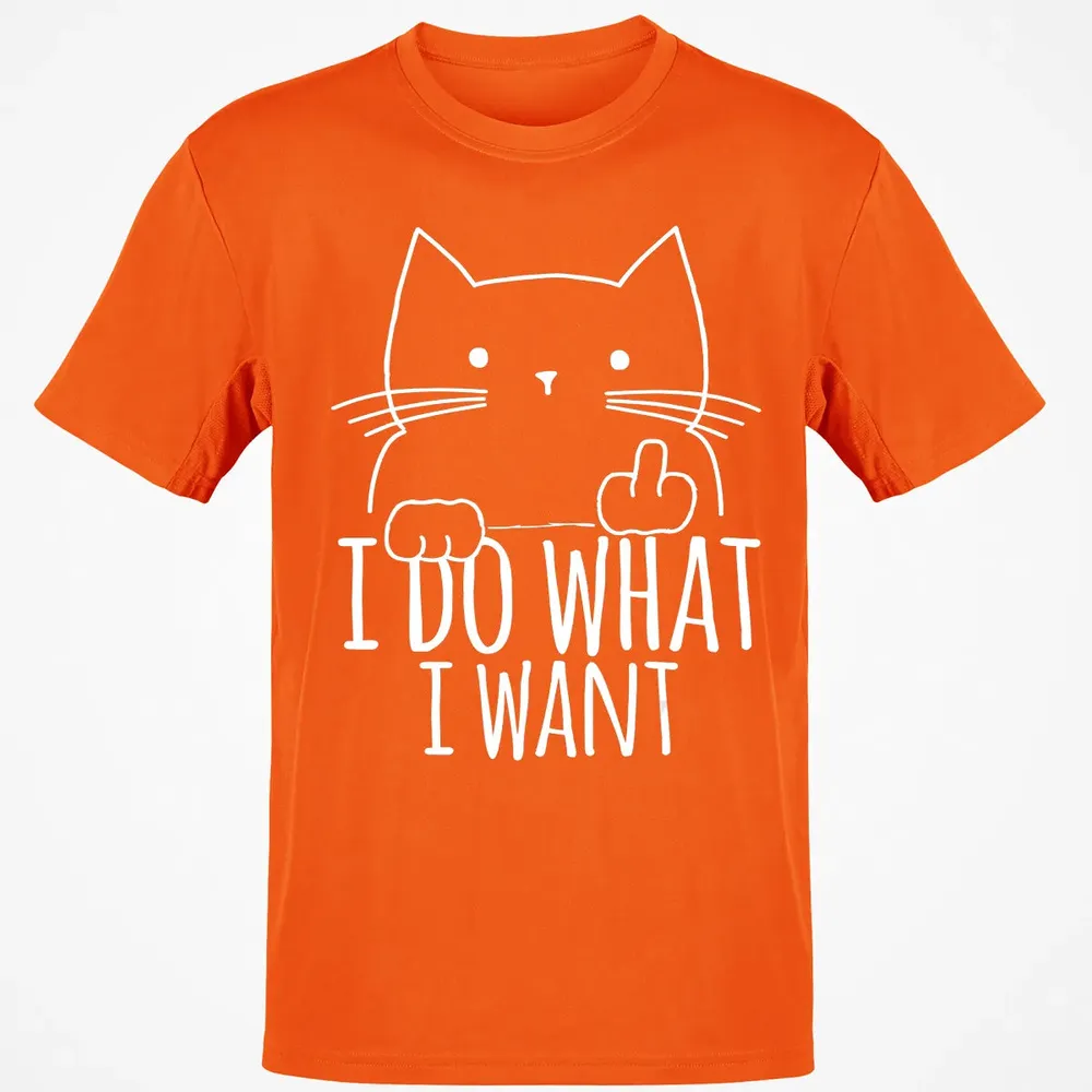 I Do What I Want Cat With Middle Finger Classic Unisex T-Shirt - 9